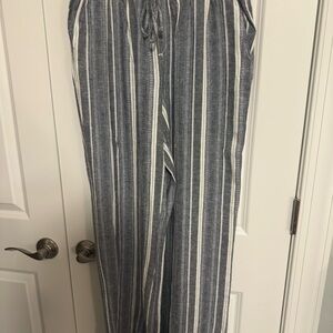 Briggs New York Navy/White & Tan/White Striped Pants M